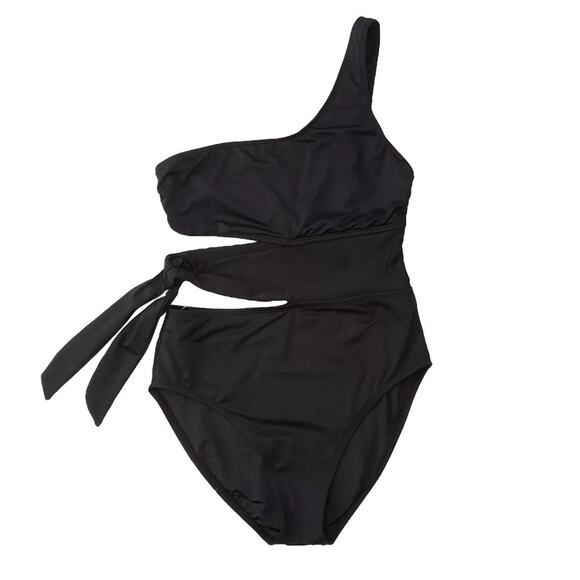 NWT! La Blanca Island Goddess One Shoulder Tie One Piece Swimsuit - Size 16 - Picture 4 of 7